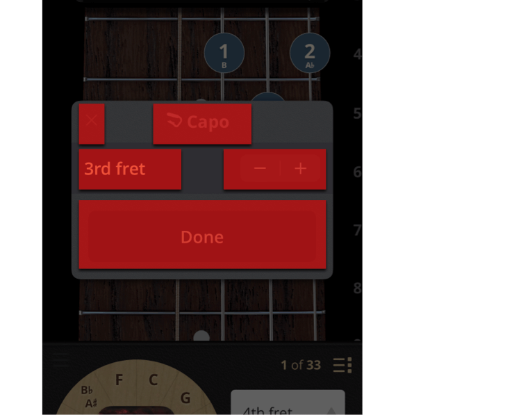 The adjust capo controls, without thinking through optimizations.