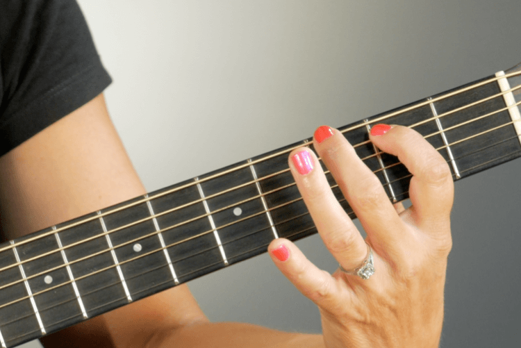Keep fingers curved to avoid buzzing strings.